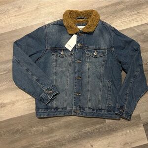 NWT Men’s Medium Goodfellow & Co Denim Jean Sherpa Lined Jacket